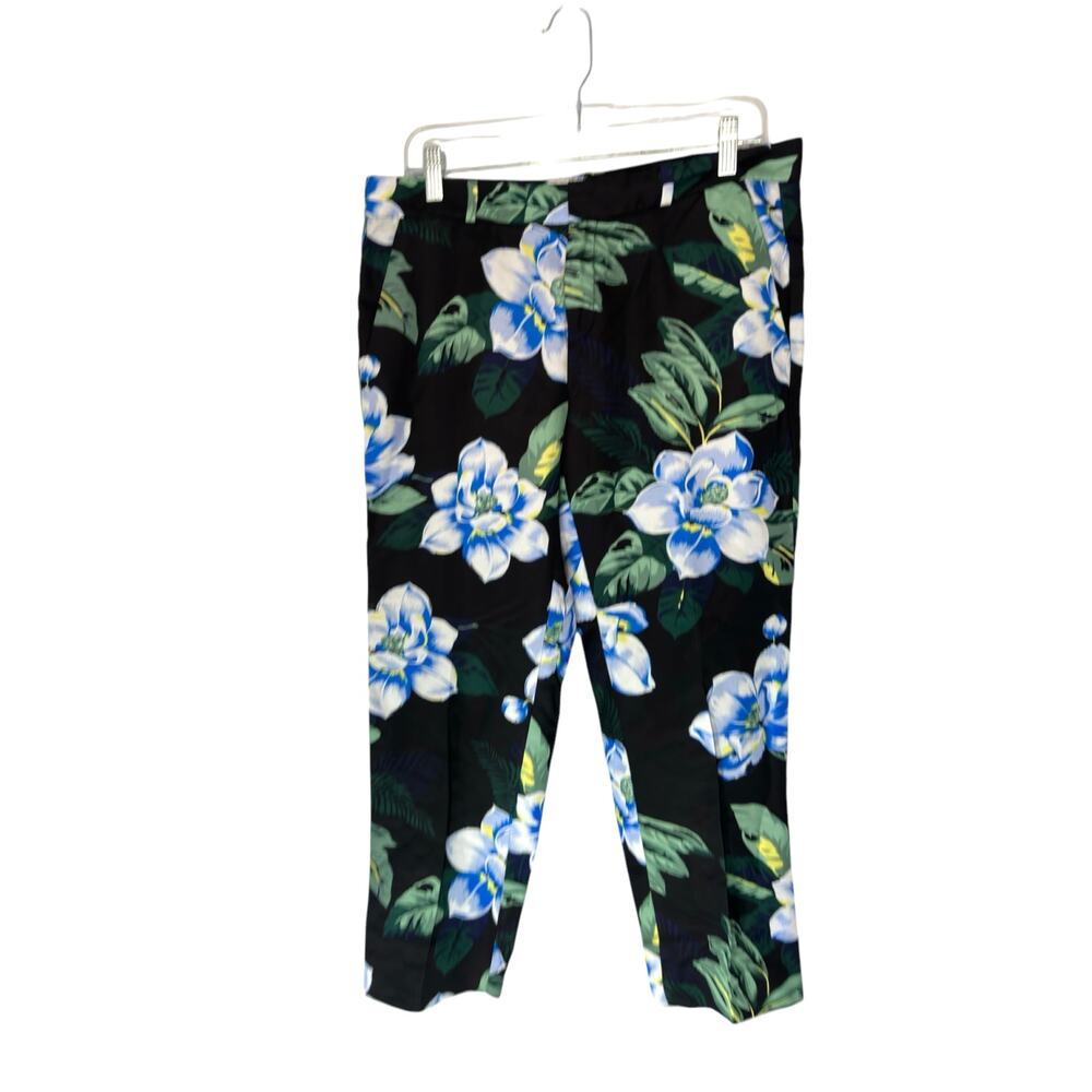 Banana Republic Blue Floral Print Office‎ Work Career Avery Trouser Pants Size 6